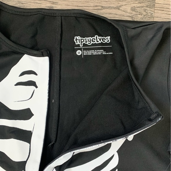 Tipsy Elves Skeleton Bodysuit Costume - Size M - Black/White - NWOT - Picture 7 of 10